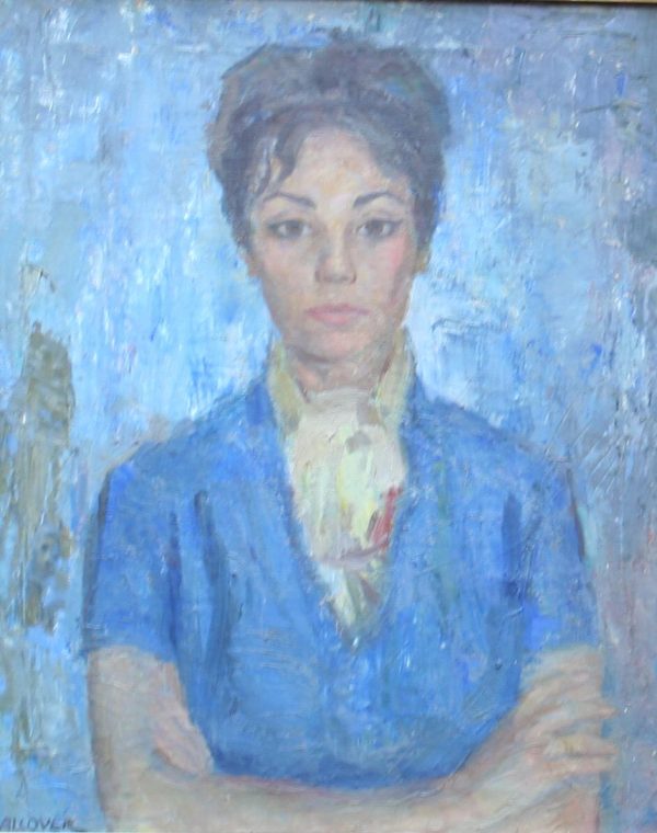 Alcover cuadro oleo figurativo mujer retrato